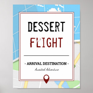 地図モダン |旅行 |デザートサイン ポスター