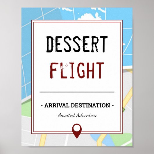 地図モダン |旅行 |デザートサイン ポスター (正面)
