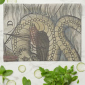 地図モンスターかシーサーペント キッチンタオル (折り畳み)