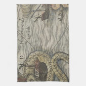 地図モンスターかシーサーペント キッチンタオル (縦)