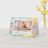 地図上のトルコ赤の国鳥の紋章 カード (黄色い花)