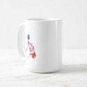 地図上のフィリピンの旗 コーヒーマグカップ (正面左)