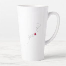 地図上の日本国旗 カフェラテマグ