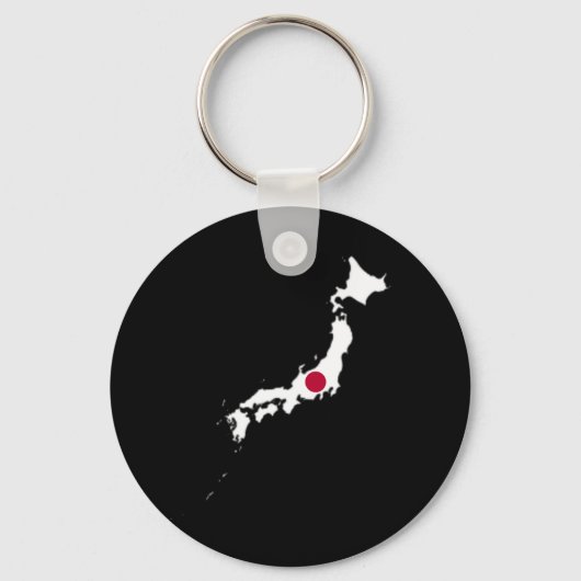 地図上の日本国旗 キーホルダー (正面)