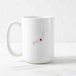 地図上の日本国旗 コーヒーマグカップ