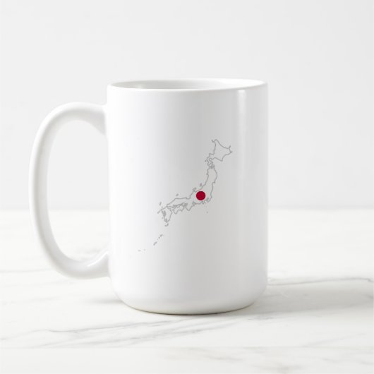 地図上の日本国旗 コーヒーマグカップ (左)