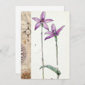 地図付き紫色縁ど花 シーズンカード (正面/裏面)