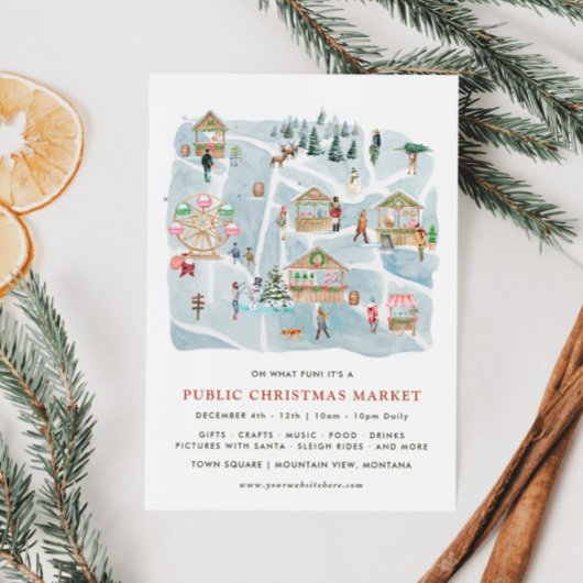 地図図解入りの、写真付きの |クリスマスマーケットのお知らせ 招待状