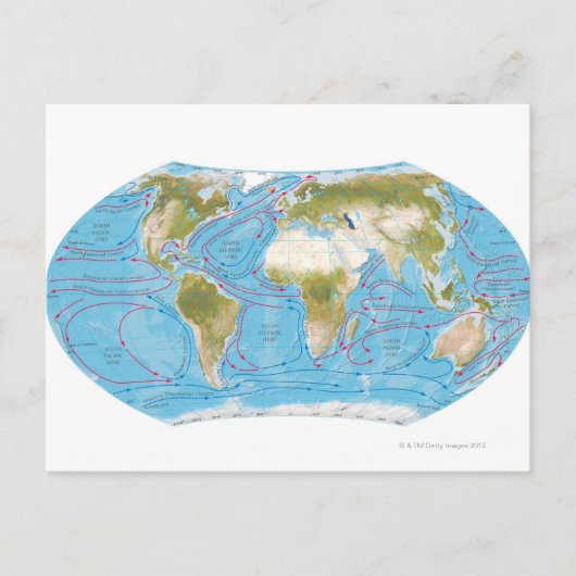 地図図解入りの、写真付きの ポストカード (正面)