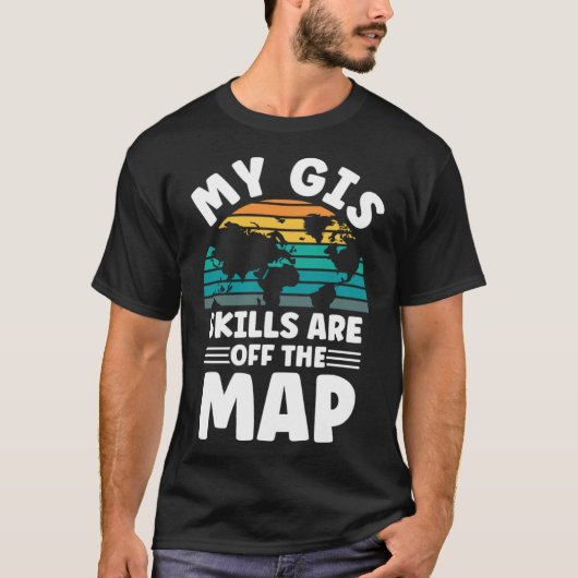地図地形図地図地理学者 Tシャツ (正面)