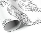 地図書のギリシャ神話のイラストレーション ラッピングペーパー (ロールコーナー)