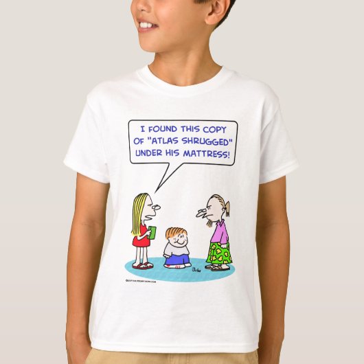 地図書はマットレスの下でaynのランドをすくめました tシャツ (正面)