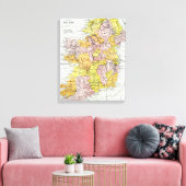 地図：アイルランド、c1890 キャンバスプリント (インサイチュ (リビング))