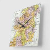 地図：アイルランド、c1890 スクエア壁時計 (傾斜)