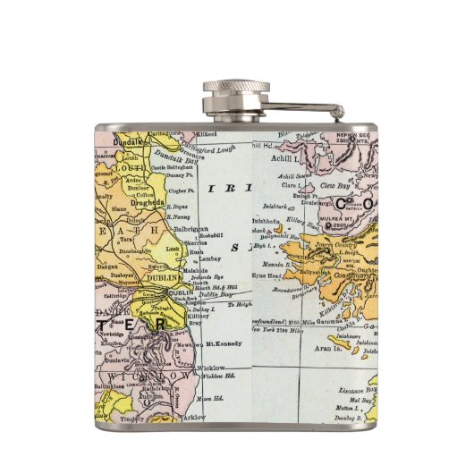 地図: アイルランド、c1890 フラスク (裏面)