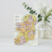 地図：アイルランド、c1890 ポストカード (スタンド正面)