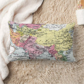 地図: アジアのヨーロッパ ランバークッション (ブランケット)