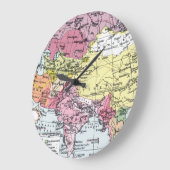 地図: アジアのヨーロッパ ラージ壁時計 (傾斜)