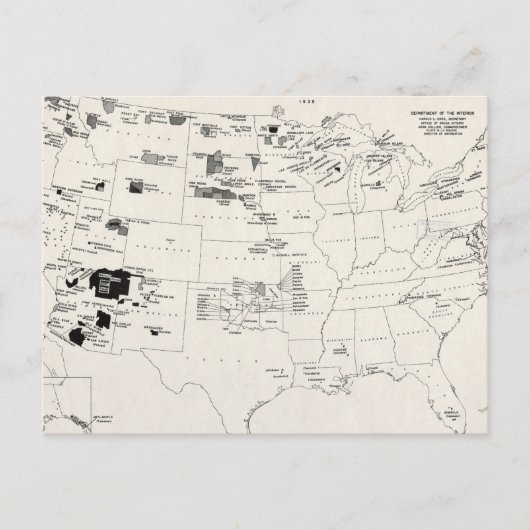 地図:アメリカインディアン2 ポストカード (正面)