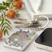 地図: アメリカインディアン3 キーホルダー (正面右)