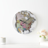 地図: アメリカインディアン3 ラージ壁時計 (ホーム)
