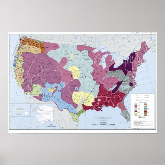 地図:アメリカインディアン ポスター (正面)