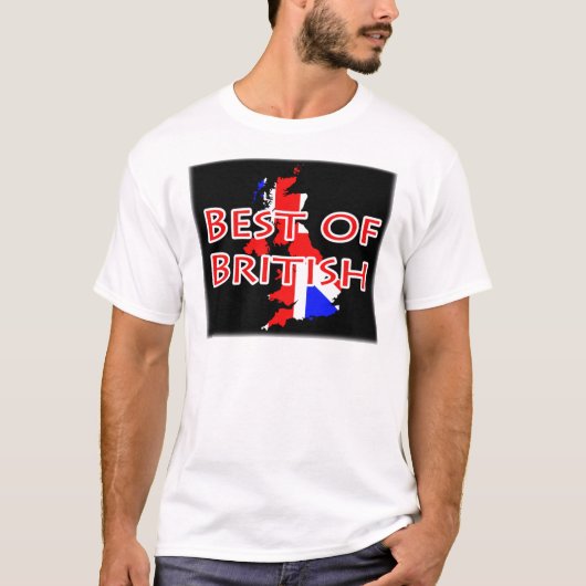 地図-イギリスのベストの英国国旗の旗 Tシャツ (正面)