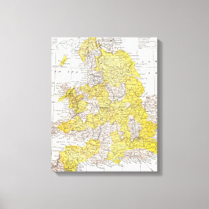 地図: イギリス及びウェールズ キャンバスプリント