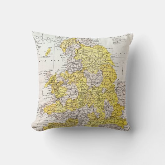 地図: イギリス及びウェールズ クッション (正面)