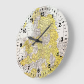 地図: イギリス及びウェールズ ラージ壁時計 (傾斜)
