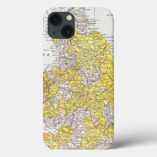 地図: イギリス及びウェールズ iPhone 13ケース