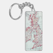 地図: イギリス諸島、c1890 キーホルダー (正面左)