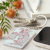 地図: イギリス諸島、c1890 キーホルダー (正面右)