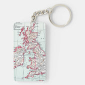 地図: イギリス諸島、c1890 キーホルダー (裏面)