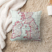 地図: イギリス諸島、c1890 クッション (ブランケット)