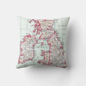 地図: イギリス諸島、c1890 クッション (裏面)