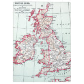 地図: イギリス諸島、c1890 クリップボード (裏面)