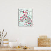 地図：イギリス諸島c1890 ポスター (キッチン)