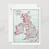 地図:イギリス諸島c1890 ポストカード (正面/裏面)