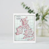 地図:イギリス諸島c1890 ポストカード (スタンド正面)