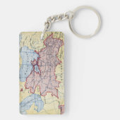 地図: ウクライナ、c1906 キーホルダー (裏面)