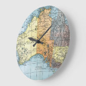 地図：オーストラリア， c1890 ラージ壁時計 (傾斜)