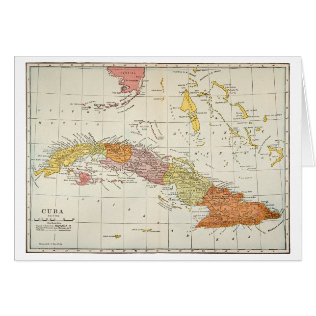 地図: キューバ1900年 (正面横)