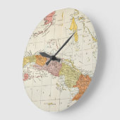 地図: キューバ1900年 ラージ壁時計 (傾斜)