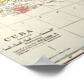 地図：キューバ、1900年 ポスター (角)