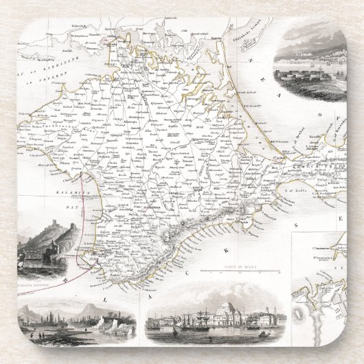 地図: クリミア、c1855 コースター (正面)