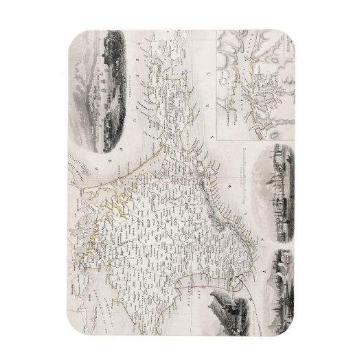 地図：クリミア， c1855 マグネット (縦)