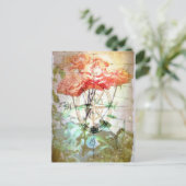 地図、コンパス、バラ葉書 ポストカード (スタンド正面)