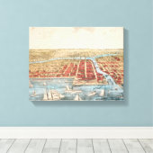 地図：シカゴ， c1857 キャンバスプリント (インサイチュ (ウッドフロア))