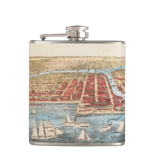 地図: シカゴ、c1857 フラスク (正面)